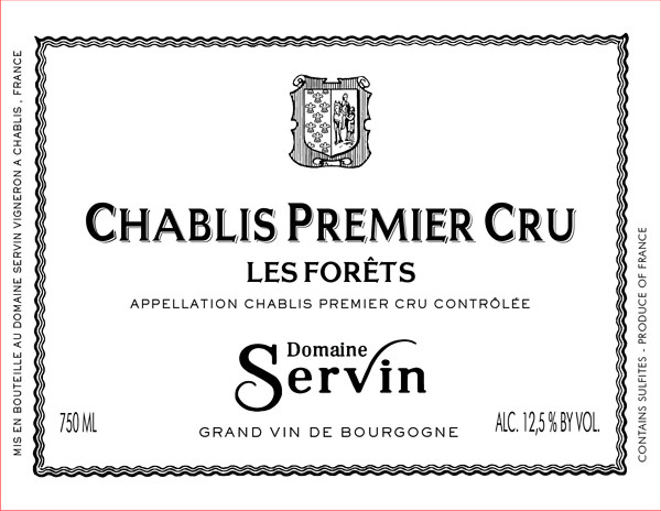 Etiquette Chablis Premier Cru Les Forêts - Domaine Servin