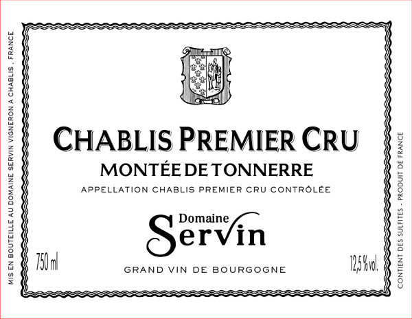 Etiquette Chablis Premier Cru Montée de Tonnerre - Domaine Servin